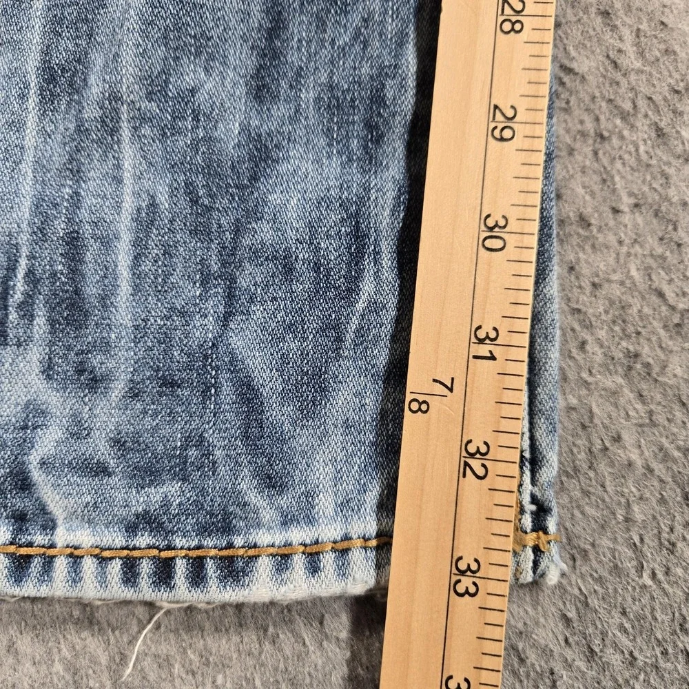 True Religion Jeans Mens 38x33 (tag 40) Blue Acid Wash Straight Denim Distressed